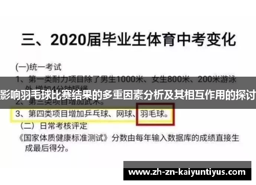影响羽毛球比赛结果的多重因素分析及其相互作用的探讨